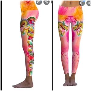 Om shanti dragon leggings